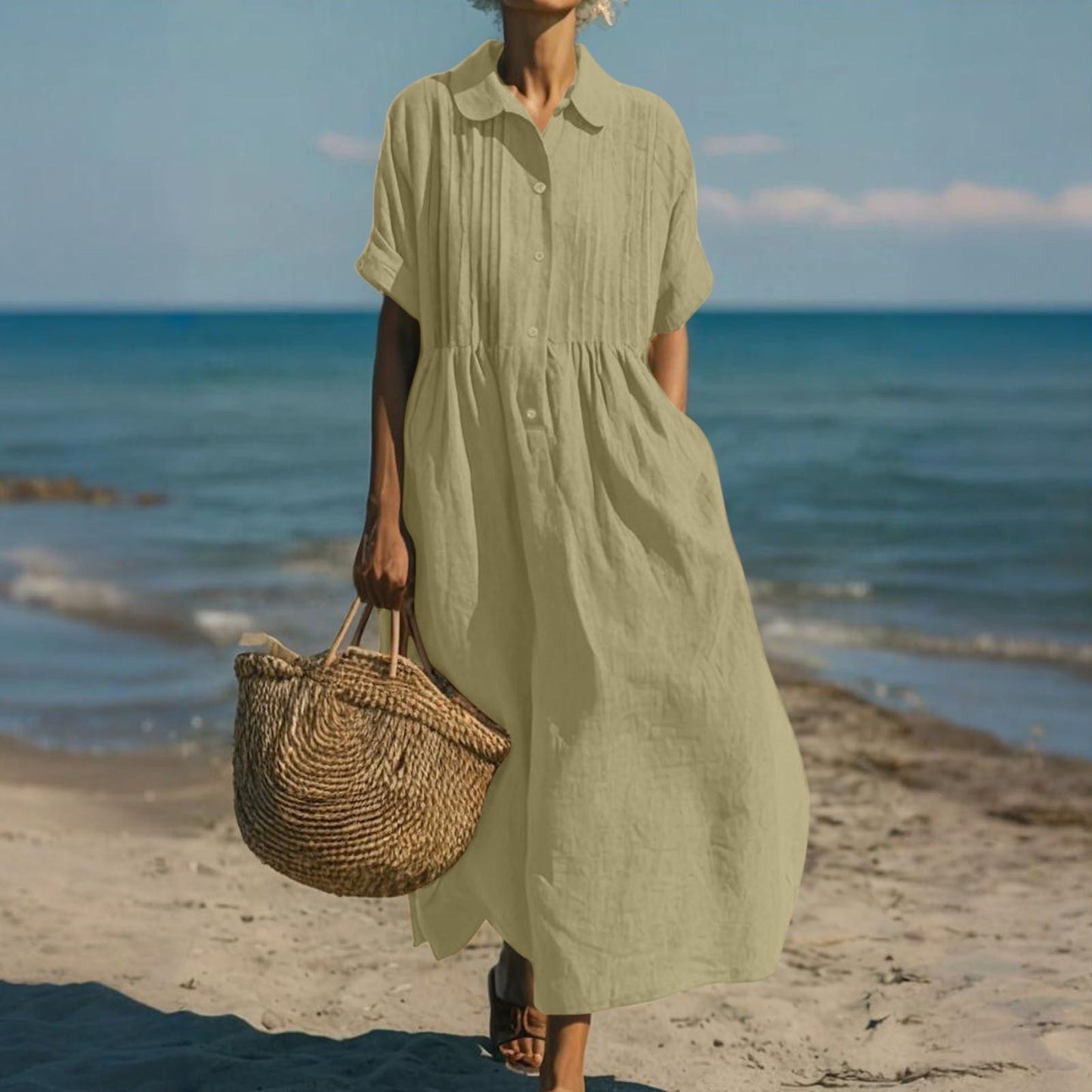 Mandy | Elegant Collared Button Dress