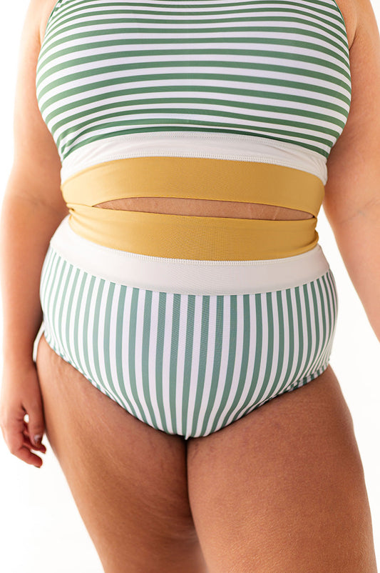 Monroe High Waisted Bottoms in Shoreline Stripe