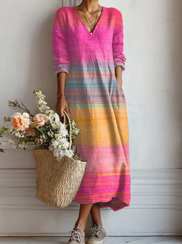 Marissa | Stylish Multicolour V-Neck Dress