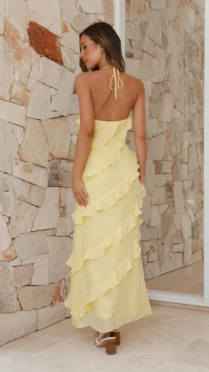 Ruffle Maxi Dress Elegant Summer Dress