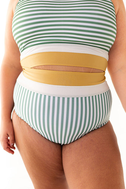 Monroe High Waisted Bottoms in Shoreline Stripe