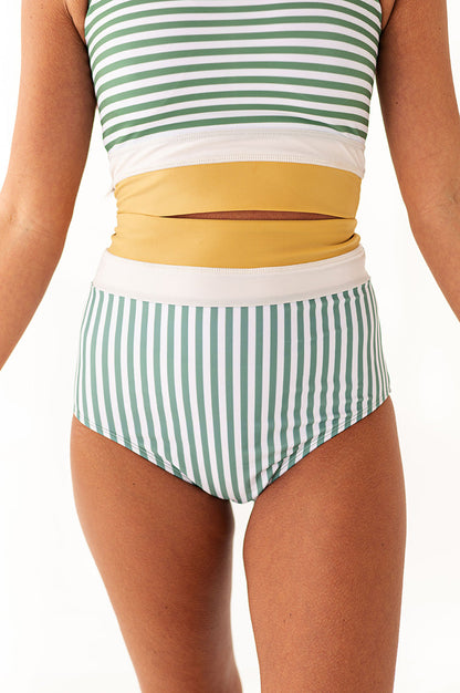 Monroe High Waisted Bottoms in Shoreline Stripe