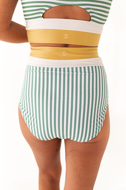 Monroe High Waisted Bottoms in Shoreline Stripe