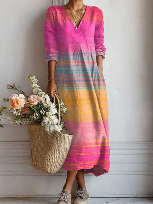 Marissa | Stylish Multicolour V-Neck Dress