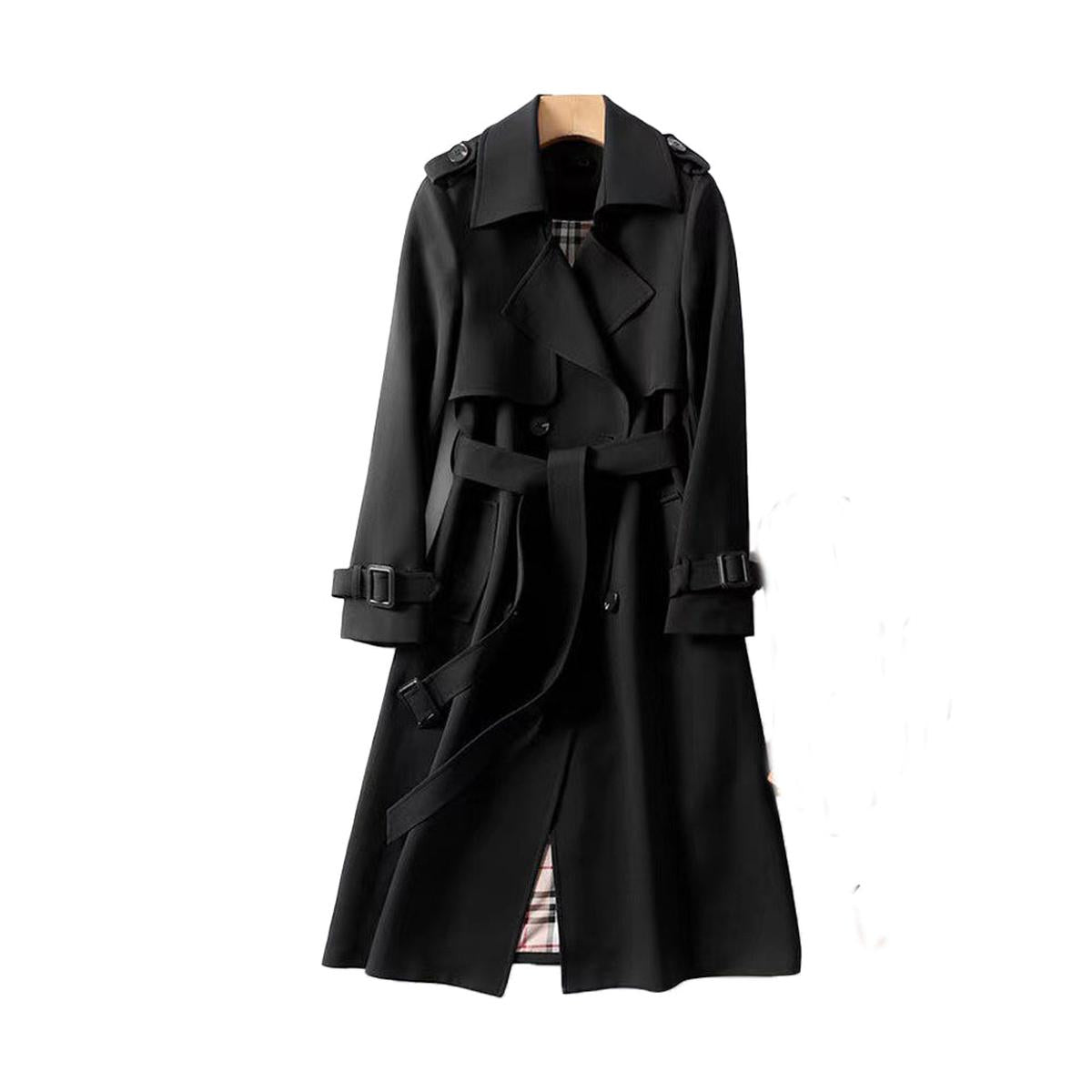 Women's Double-Breasted Trench Coat With Belt