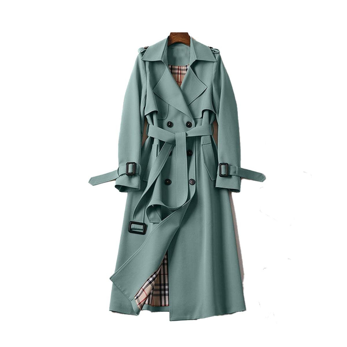 Women's Double-Breasted Trench Coat With Belt
