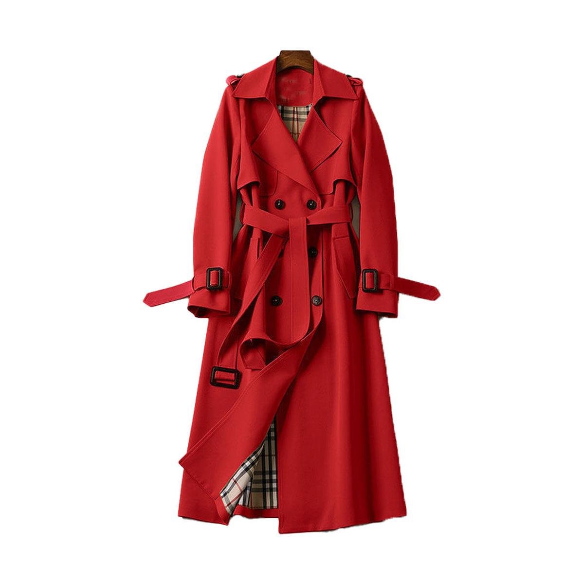 Women's Double-Breasted Trench Coat With Belt