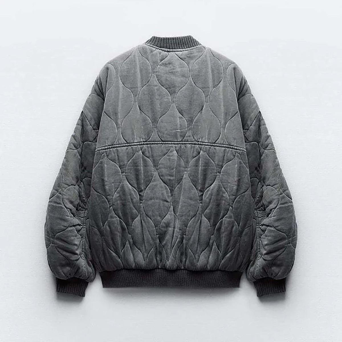 Women's Oversized Grey Bomber Jacket