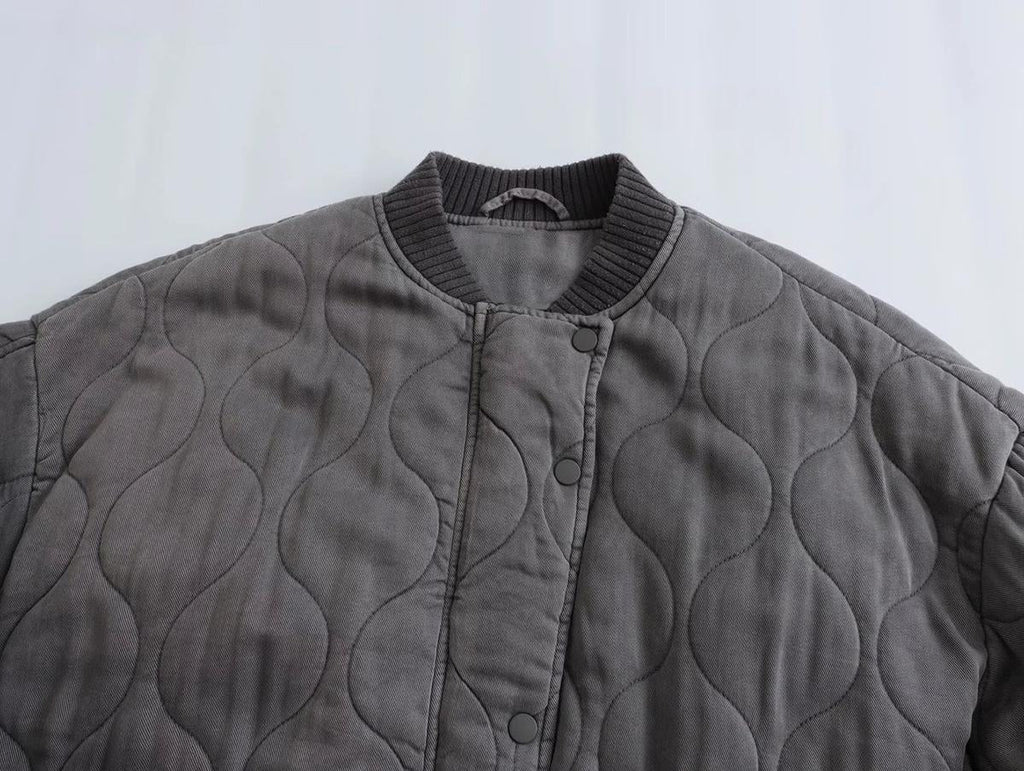 Women's Oversized Grey Bomber Jacket