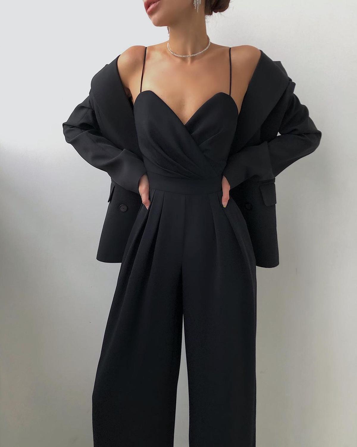 Women's Wide-Leg Strap Jumpsuit