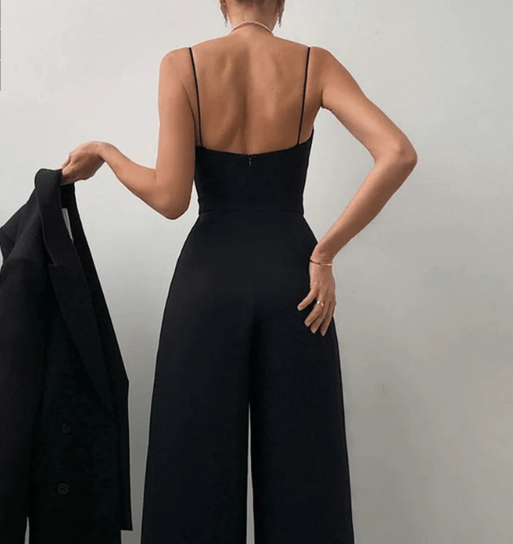 Women's Wide-Leg Strap Jumpsuit