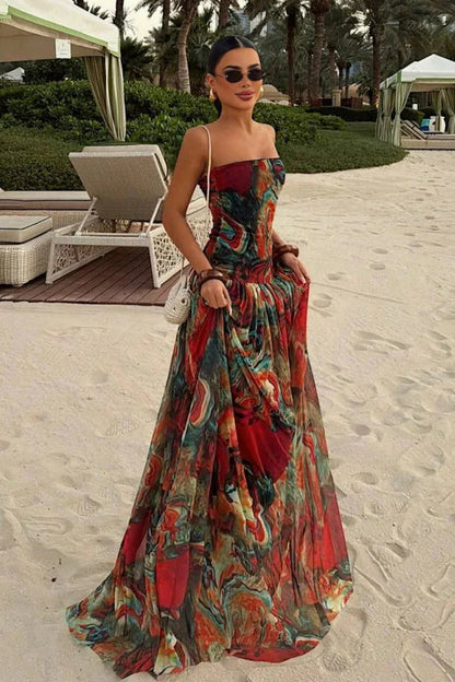 Bellamy | Summer Strapless Maxi Dress – Corset Tiered Wedding Guest Gown