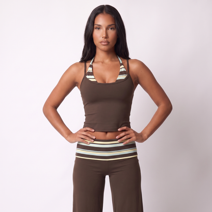 Women's Striped Co-Ord Set – Sleeveless Top & Wide-Leg Trousers