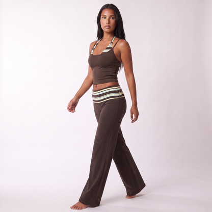 Women's Striped Co-Ord Set – Sleeveless Top & Wide-Leg Trousers