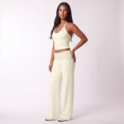 Women's Striped Co-Ord Set – Sleeveless Top & Wide-Leg Trousers